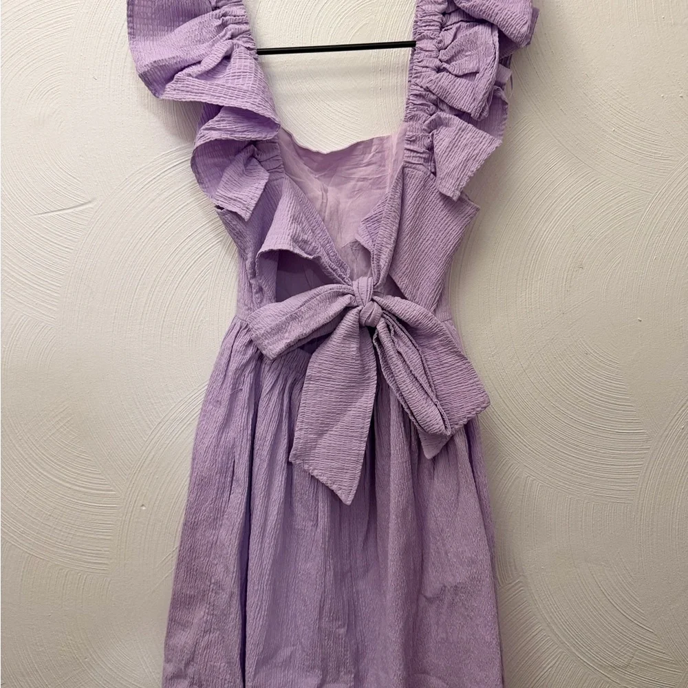 Purple Ruffle Strap Dress - Picture 2 of 3